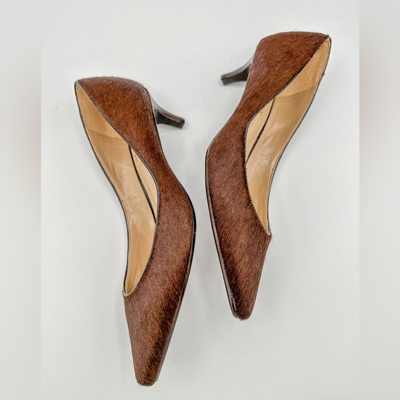 Talbots Shoes Talbots Brown Leather Calf Hair Kitten Heels Size 7